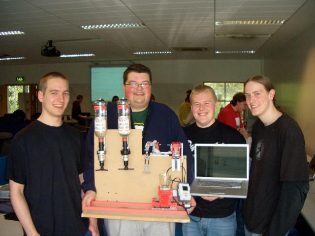 Team Dragon showing off their Automatic Cocktail Maker